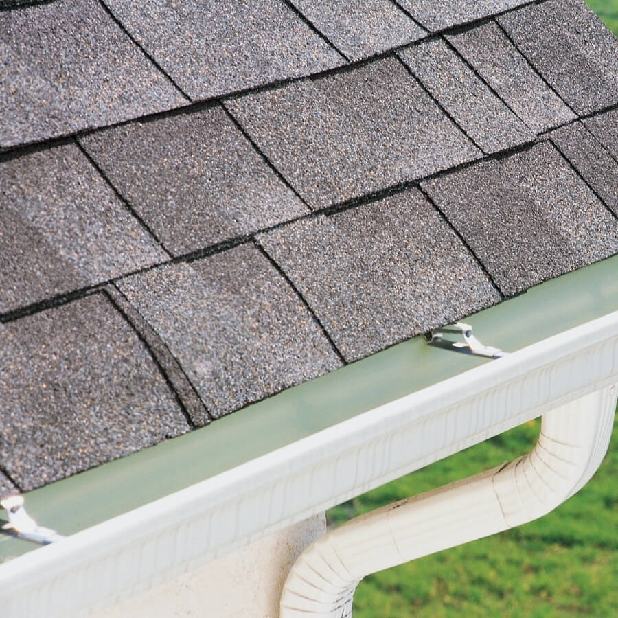 close up of a roof and gutter